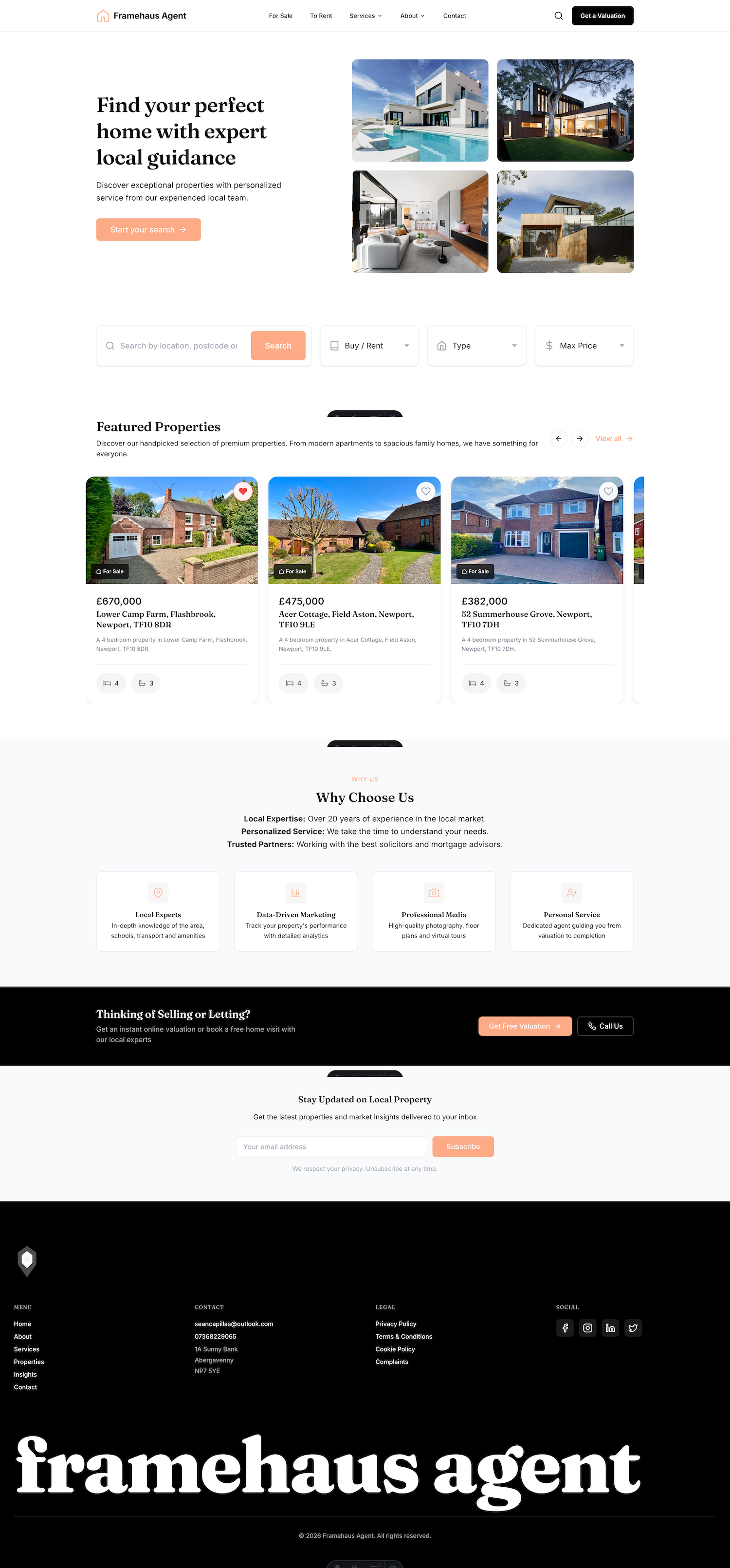 Framehaus Starter template preview
